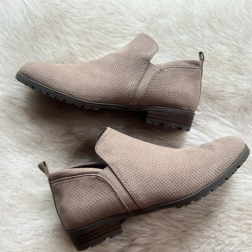 Dr. Scholl’s Rollin Ankle Boots | Vegan Slip-on Wood-brown New Women’s size 8